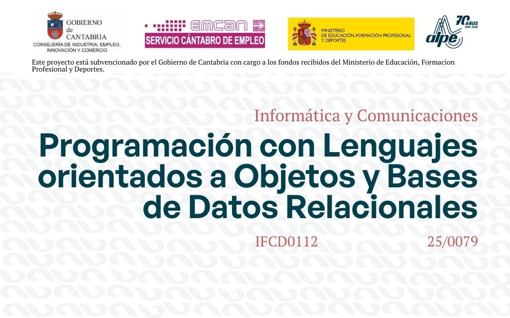 Programación con lenguajes orientados a objetos y Bases de datos Relacionales