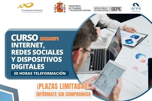Curso INTERNET, REDES SOCIALES Y DISPOSITIVOS DIGITALES Alpe Formaicón