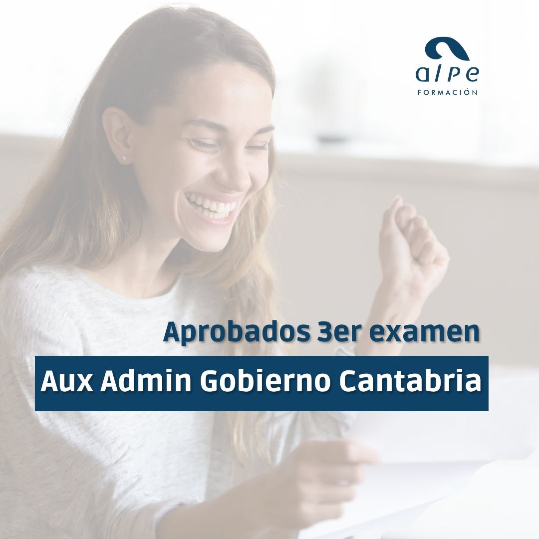 Aprobados 3er examen Aux Admin Gobierno Cantabria
