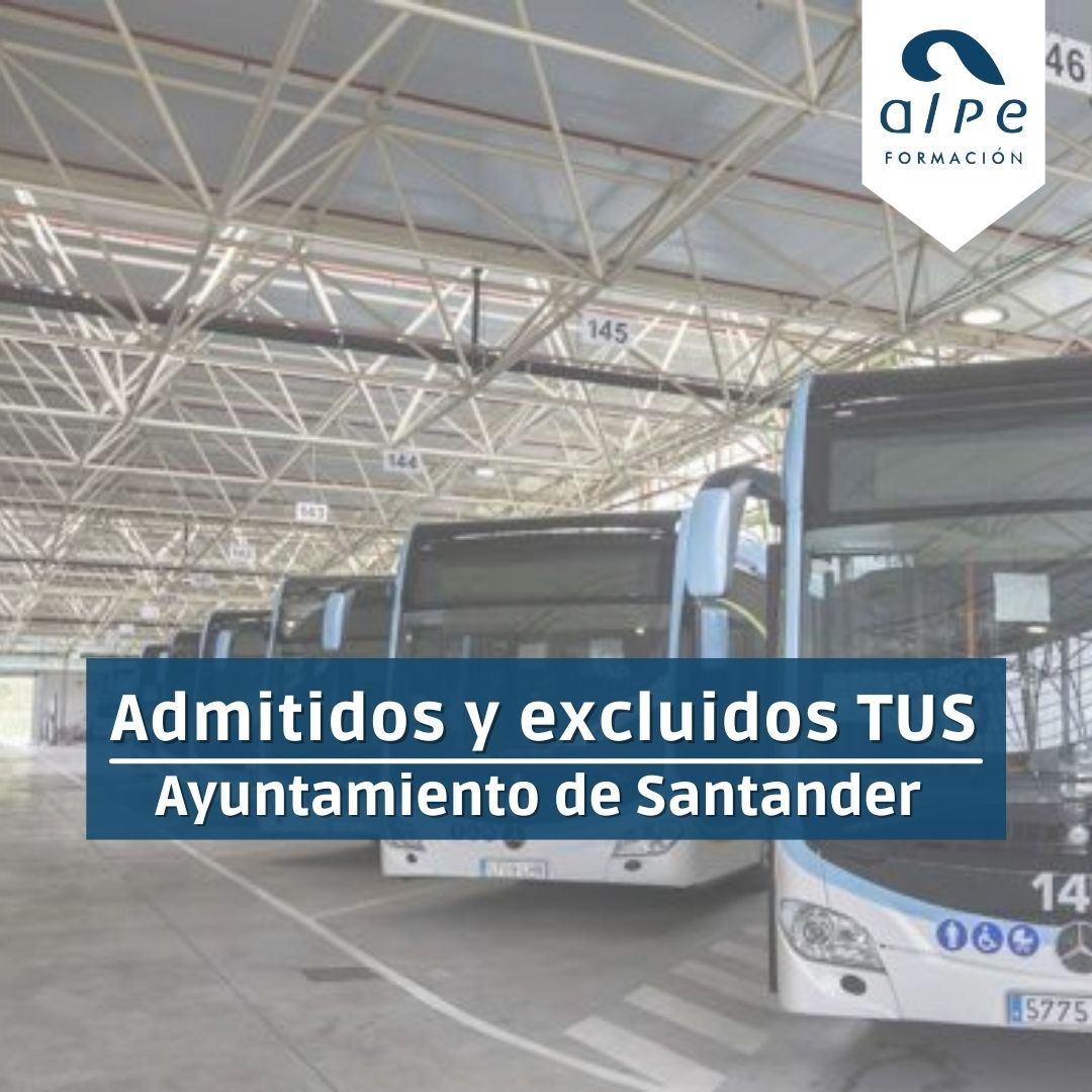 Aspirantes admitidos y excluidos TUS Ayto de Santander conductor-perceptor