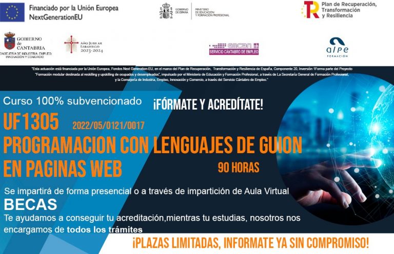 Curso Programación con lenguajes de Guión Alpe Formación